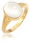 Elli Ring Damen Siegel mit Mondstein in 925 Sterling Silber Vergoldet