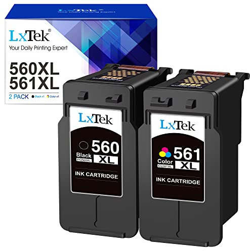 LxTek 560 XL 561 XL Patronen für Canon Druckerpatronen 560 561 Multipack für Canon 560 561 Patronen als Ersatz PG-560 CL 561 für Pixma TS5350 TS7450I TS5350I TS5351I TS745A(Schwarz, Farbe, 2er-Pack)
