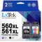 LxTek 560 XL 561 XL Patronen für Canon Druckerpatronen 560 561 Multipack für Canon 560 561 Patronen als Ersatz PG-560 CL 561 für Pixma TS5350 TS7450I TS5350I TS5351I TS745A(Schwarz, Farbe, 2er-Pack)