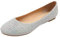 Feversole Damen Klassische Ballerinas Profilsohle Glänzende Paillette Flach