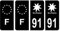 HADEXIA Nummernschild-Aufkleber, französisches Departement 91, Essonne Region Ile-de-France, Schwarz und F, Frankreich, 4 Stück