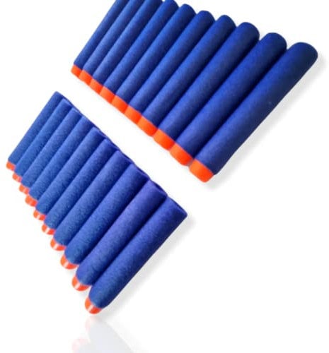 ANTEVIA - Lot de 20 fléchettes en Mousse pour Pistolet de Type Nerf | Plus DE 10 MODÈLES | Recharge Fleche Strike Elite Flip | Couleurs : Bleu et Orange (Foam Blaster)
