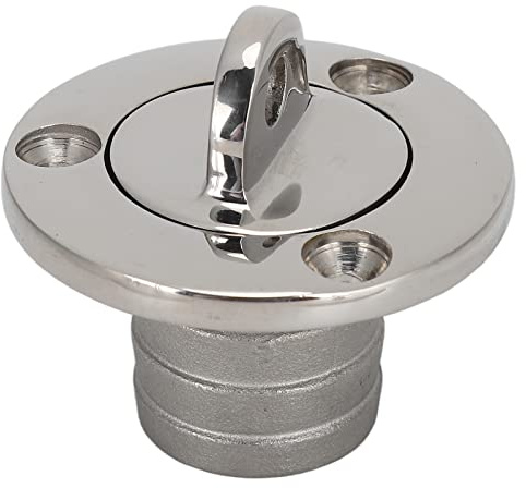 Fyearfly Garboard Drain 25mm Round Drainer Stainless Steel Draining Port for Boat Ship, Boat Fuel Deck Fill/Filler, Polished 316 Stainless Steel Hardware