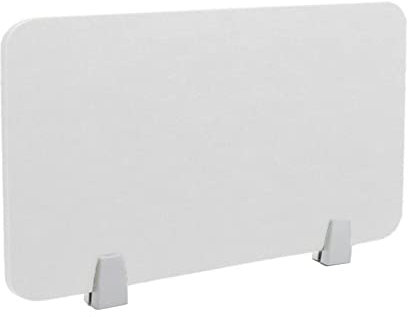 Icegrey Akustik Trenn-Wand für Schreibtisch Filz Freistehender akustischer Schreibtischteiler Reduzieren Sie Lärm und visuelle Ablenkungen mit 2 Clips, White, 60x40cm