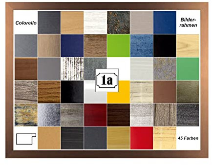 Colorello Deluxe Bilderrahmen Posterrahmen Spezial Format 21x30 cm Kupfer Dekor Antireflex Kunstglas