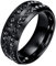 Beydodo Edelstahl Ringe Herren, Männer Ring 8MM mit Stein Bandring Partner Ring Personalisiert Schwarz Gr.62 (19.7)