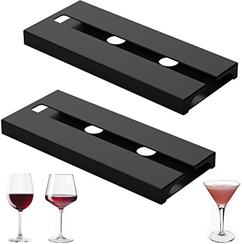 TTBDDM 2 Stück Umgekehrter Weinglashalter, Stemware Rack Weinglashalter, Weinglashalter Plastik, Weingläser Halter, Weingläser Halter für Zuhause, Bar, Küche, Restaurant (Schwarz)