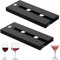 TTBDDM 2 Pièces Support à Verre à Vin Suspendu, Porte Verres Suspendu, Support à Verre à Vin, Porte Verre, Porte-Verres à Vin pour Maison, Bar, Cuisine, Restaurant (Noir) (Noir)