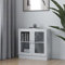 MOONAIRY Vitrinenschrank, Glasvitrine, Vitrine, Schrank, Display Case, Sammlervitrine, Glassvitrinenschrank, Schmuckvitrine, Hochglanz-Weiß 82,5x30,5x80 cm Spanplatte