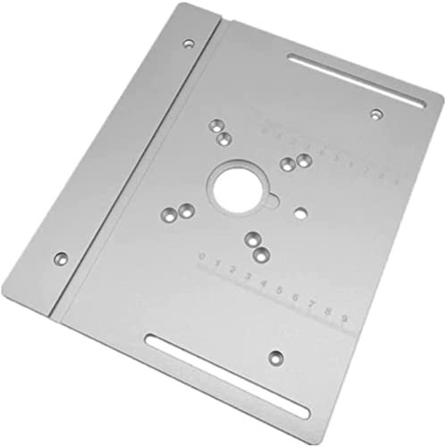 BEESOM Aluminium Router Table, Insert Plate Table, Insert Plate, Router Trimmer Woodworking Electric Wood Milling Flip Board with Miter Gauge, Guide Table Saw Woodworking Workbench,Silver-1piece