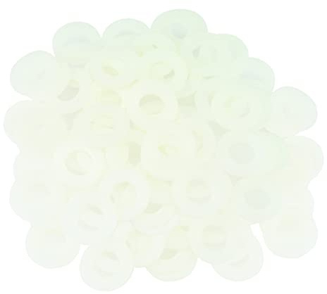 HELIFOUNER 100 Pieces M8 White Nylon Flat Washers, Plastic Washers, Inner Diameter 8mm, Outer Diameter 16mm, Thickness 1.5mm