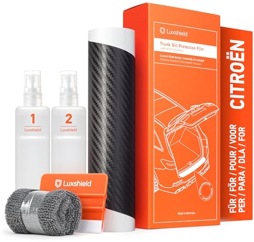 Luxshield Ladekantenschutz Folie für Citroën Spacetourer I 2016-2026 - Stoßstangenschutz, Kratzschutz, Lackschutzfolie - Carbon Schwarz