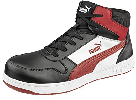 PUMA Safety FRONTCOURT BLK WHT RED Mid Sicherheitsschuh schwarz-weiß-rot Gr. 42