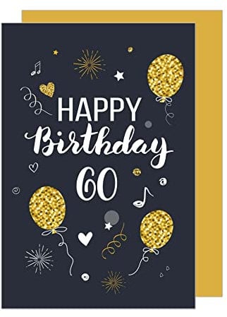 Edition Seidel Premium Glückwunschkarte zum 60. Geburtstag mit Umschlag. Geburtstagskarte Grusskarte Billet Karte Happy Birthday Mann Frau (GZ346-60 SW023)