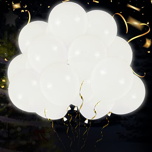 Palloncini Luminosi LED,40 pcs Palloncini a LED bianchi,Palloncini Luminosi a LED Bianca,decorazione per matrimoni,Pallone luminoso a led a illuminazione continua,per matrimoni,festee Natale