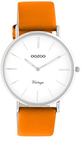 Oozoo Damen Armbanduhr Vintage Series C20302 Analog Leder orange UOC20302 Analoguhr