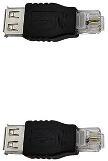 WUUISDNX 2 Satz von Benutzerfreundliche RJ11 zu USB Anschlüsse für einfache Einrichtung und Verwendung. Sicherheitsmerkmale: ABS USB 2.0 USB Buchse zu RJ11 Materialien, 2Satz