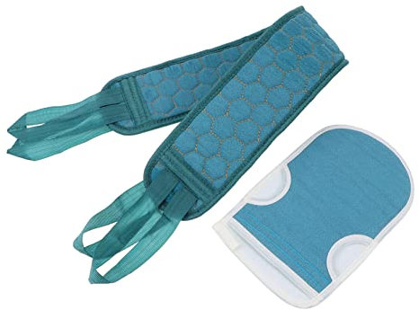 2 Stück Peeling Handschuhe Blau, Pflanzen Schwamm, Streifenform