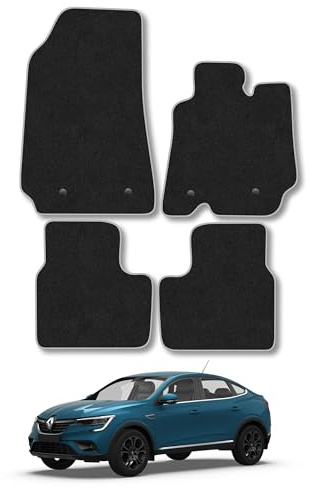 Renault Arkana (2020+) Carpet Car Mats | Grey Edge Trim Tailored Fit Floor Mats Full Coverage Protection Accessories Easy Clean Anti Slip Made in the UK