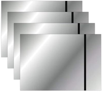 ATOMSTACK Lot de 4 panneaux miroir argentés gravés au laser - 20 x 30 cm - Pour panneaux de jardin, terrasses, portes de bureau, panneaux muraux, logos - Panneaux miroir argentés avec gravure noire