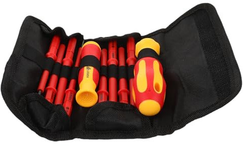 Insulated Screwdriver Set for Electrical Work, with Storage Bag