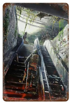NRCKMIHRAE Videospiel-Poster, Metro-Exodus, Wanddekoration, Kunst, Metallblech-Poster, moderne Wohnkultur, Kunst, Metallposter, Hausbar, Laden, Dekorationen, Vintage-Schild, Geschenk, 30 x 20 cm