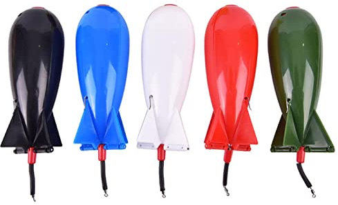 5 Bombe Spod de pêche, mangeoires pour pêche à la Carpe, Lanceur d'appâts Portable PP mangeoire de Carpe Grande Bombe Flotteur leurre Porte-appât mangeoire de pêche, 14.5cm