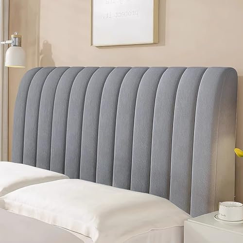 YOHOCS Bettkopfteil Hussen, Bett Kopf Rückenlehne Staubdichte Bezug, Dehnbare Saubdichte Schutzhülle für eine Vielzahl von Bettköpfen,Dark Grey,180cm