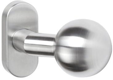 Gedotec Türknauf aus Edelstahl matt oval | 1 Stück Knauf drehbar gekröpft auf Ovalrosette | BALL | Durchmesser: 55 mm | langlebige & witterungsbeständige Kunststoffunterkonstruktion