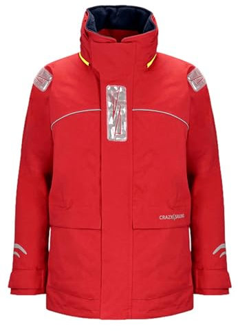 crazy4sailing Damen Bergen II Offshore Segeljacke – wasserdicht 15 000 mm, atmungsaktiv 5 000 g/m²/24 h, ergonomischer Damenschnitt mit Reflektoren & verstellbarem Bund Rot M