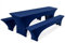 Pesonlook dreiteilige Sets Biertischhusse, marineblaue Stretch-Biertisch- und Bankgarniturhusse für 50 cm Tischbreite, Bierbankhusse, Bierzeltgarnitur 220 x 50 cm für Bankett-Party im Freien