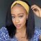 Perruque Bandeau Cheveux Humain Perruque Bresilienne Bouclée No Lace Front Headband Wig kinky Straight Perruque Femme Naturelle Sans Colle Perruques pour les Femmes Noires Naturelle Color 12 Pouces