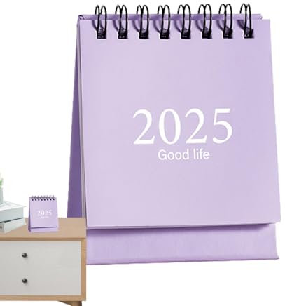 Schreibtischkalender Standkalender,-Standkalender | Monatsplan 360-Grad-Umblättern - 2025 Flip-Kalender für das Klassenzimmer, tragbar, Tischkalender zum Stehen