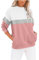 KDEIHT Oberteile Damen Casual Sweatshirt Langarm Rundhals Pullover Lässiges Mode Laufshirt mit Taschen Sweatshirts Sport Streetwear Langarmshirt Winter Sweatshirts Farbnähte Oberteil