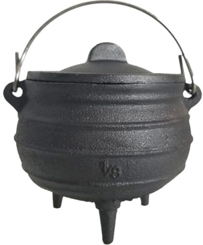 Mini Cast Iron Cauldron with Lid and Handle, Halloween Witch Pot with Lid for Halloween Decoration or Incense Burning