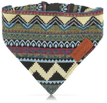 Made by Nami Boho Hundehalstuch in verschiedenen Größen für kleine und große Hunde (Blau, S)