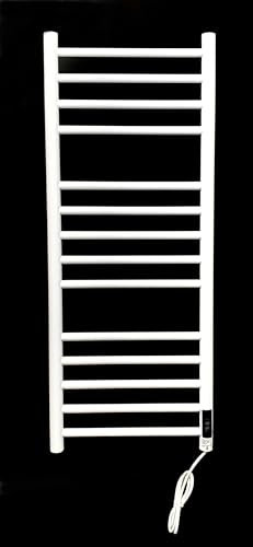 Manissa Elektrischer Handtuchwärmer aus Edelstahl – Weiß, Energieeffizienter Trockenheizkörper 400 x 1000 mm – Praktisches Design & Hochwertige Verarbeitung