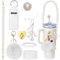 Mity rain Stanley Becherzubehör für Stanley-Becher, 850 ml, 1134 ml, inklusive Wasserflaschengriff, Chapstick-Halter, Stiefel, Charms, Strohaufsatz-Abdeckkappe für Stanley (Perlmutt)