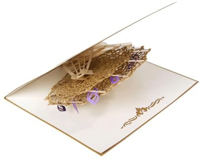 NUOBESTY 3d Grußkarte mit Riesenradmotiv für Party und Hochzeit, Violett
