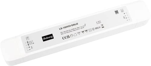 illuburg LED Treiber 24V 150W DALI Push Taster Dimmbar Flackerfrei für LED Streifen Trafo Transformator Netzteil Vorschaltgerät Driver