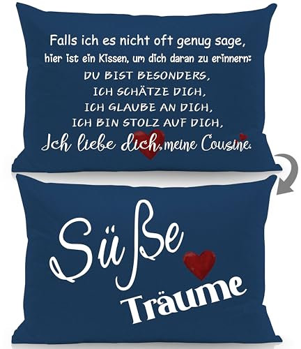 Aosumin Hier ist EIN Kissen um Dich daran zu erinnern Du bist besonders ich schätze Dich ich glaube an Dich ich Liebe Dich Erinnerung Kissenbezüge für Cousine Geburtstag Weihnachten Geschenk(Cousine)