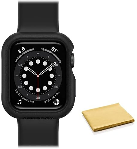 OtterBox Ganztägige Schutzhülle für Apple Watch Serie 4/5/6/SE, 40 mm, mit Reinigungstuch, Pflasterstein (Schwarz/Grau), keine Einzelhandelsverpackung