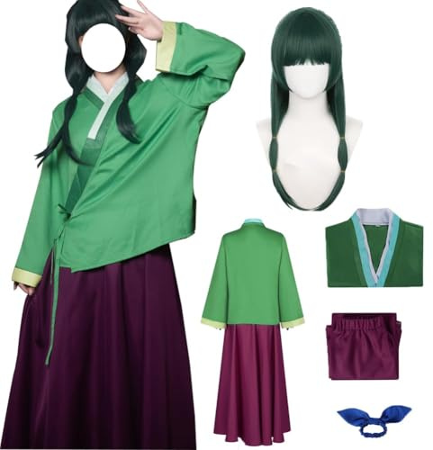 Puruuige MaoMao Cosplay Kostüm MaoMao Set Cosplay Outfits Set Deluxe Outfit für Halloween Karneval Bühnenaufführung Outfit