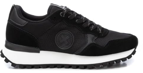 XTI - Zapatilla Mujer Negro - Calzado Cómodo y Versátil - Moda Casual - Modelo 14361107 (Talla 40)