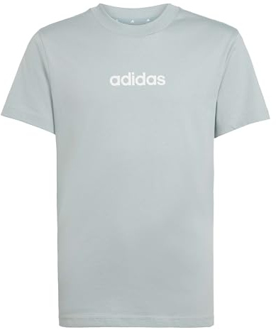adidas Unisex Kids Essentials Linear Logo T-Shirt, Wonder Sage/White, 7-8 Years