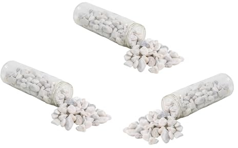 Deko Steine weiß klein 1-2cm 1kg - 3 Stück Garten Dekoration Basteln Vase Streudeko Kiesel