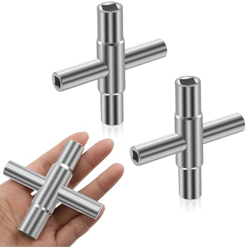 GlamRays 2 Stück 4 Wege Quadrat Wasserhahn Schlüssel 6.5 mm 7 mm 8 mm 9 mm Versorgungsschlüssel Schaltkastenschlüssel für Elektrobox Wasser Strom Zählerkasten