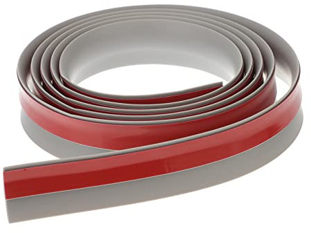 STOBOK Self Adhesive Grey PVC Floor Transition Strip and Carpet Trim 6.56ft for Doorways, 3mm Height Threshold Edging Trim for Laminate and Tile Flooring