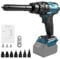 Remachadora inalámbrica y remachadora 2 en 1, pistola eléctrica portátil compatible con batería Makita de 18 V (sin batería), con mandriles de tuercas M3 M4 M5 M6 M8 M10 M12, 4 adaptadores y luz LED