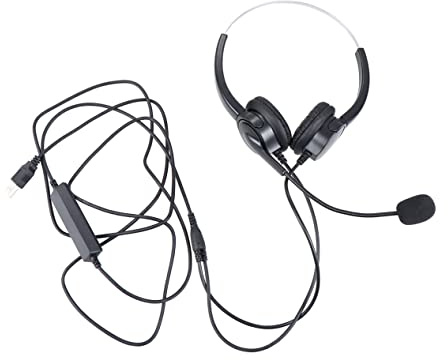 Beaupretty Headset mit Mikrofon USB Dual Ohr Head Mounted Mikrofon mit Drehbarem Noise Reduction Stahlbügel Tragbarer Voice Amplifier Speaker Mic für Telemarketing Supermarkt